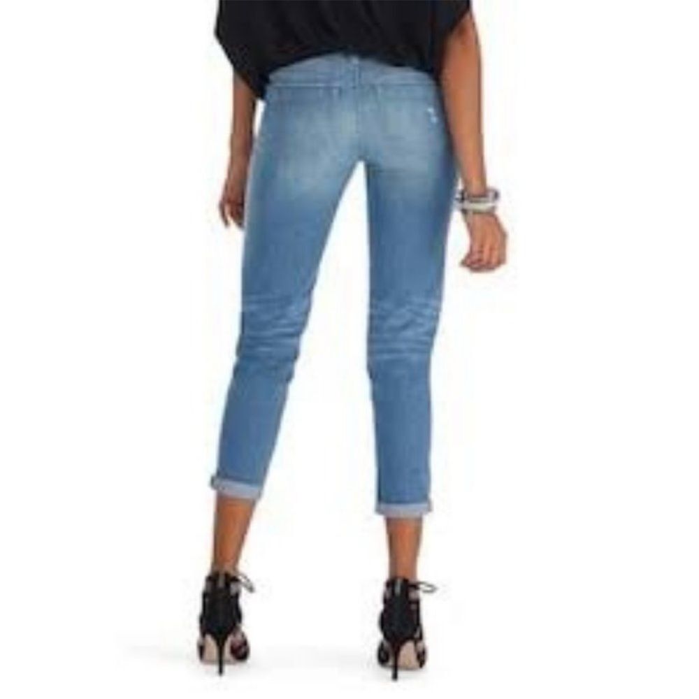 White House Black Market Womens Light Wash Distressed Girlfriend Jeans- 0 - Picture 3 of 7